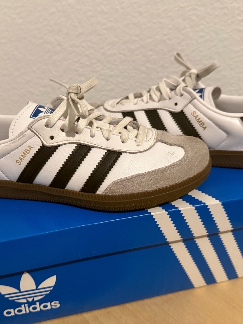 adidas Kids Samba Shoes in White, Black & Gum